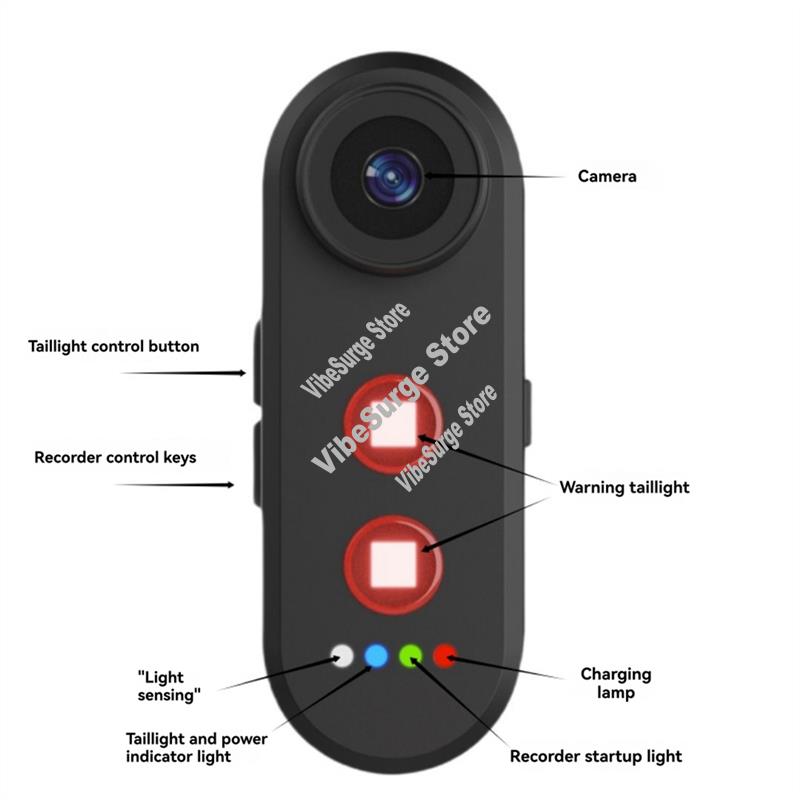 Photography Lighting Gear - ABWY-Bike Camera 1080P HD With Tail