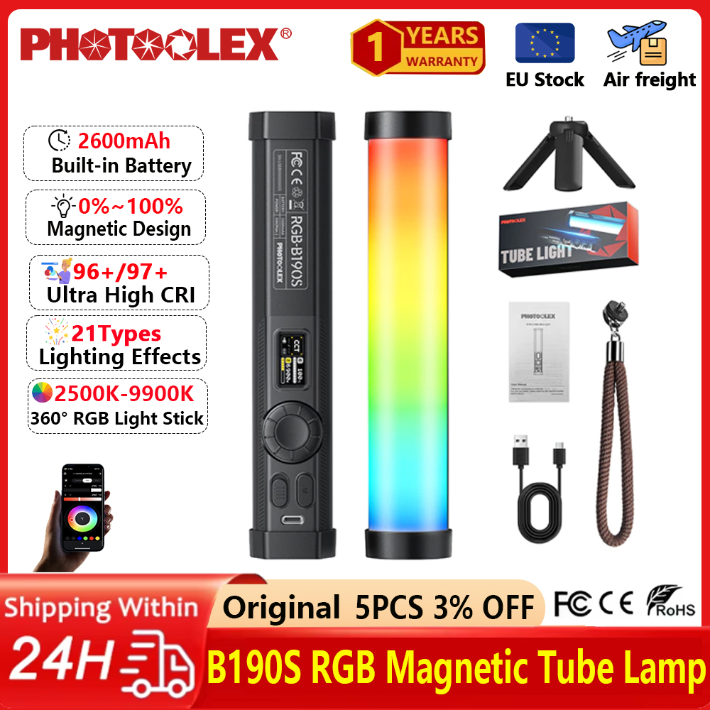 Photography Lighting Design - PHOTOOLEX RGB Video Light Handheld Magnetic