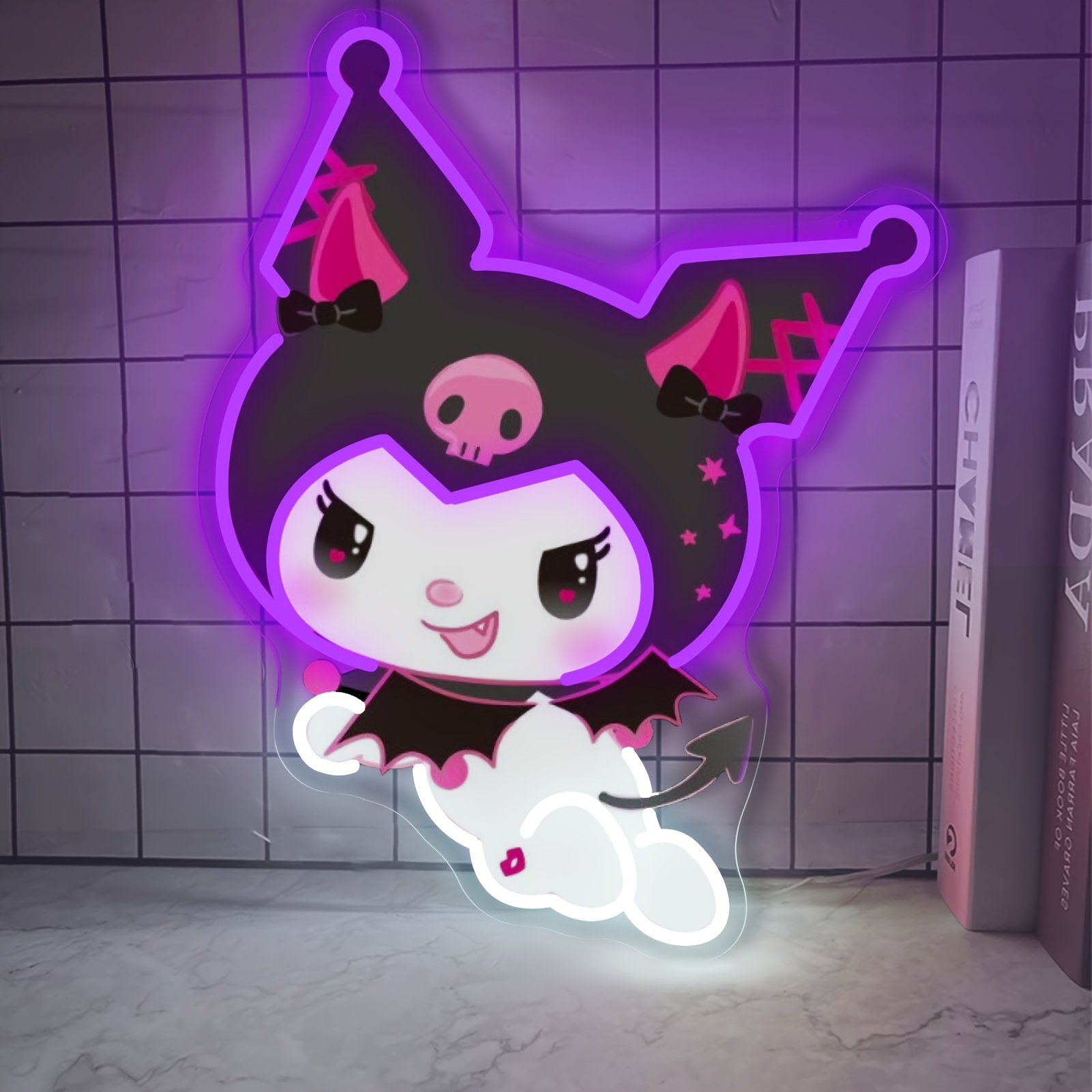 Photography Lighting Game - Kuromi LED Neon Sign Purple Glow