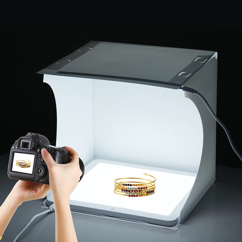 Photography Lighting Softbox - 20cm Portable Photobox Photography Folding LED