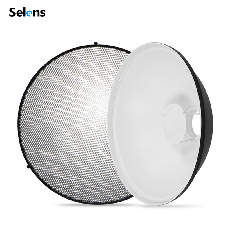 Photography Lighting Grid - Selens 70cm Silver/White Interior Beauty Dish