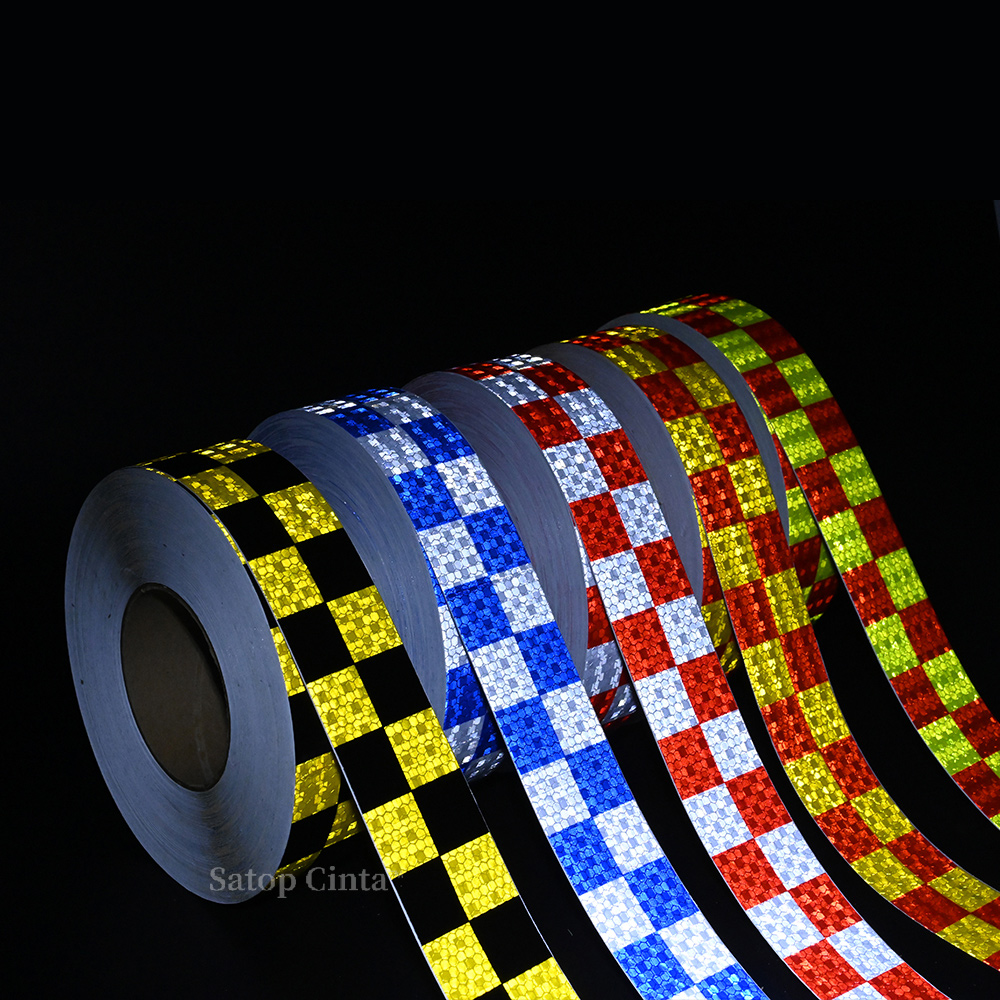 Photography Lighting Grid - 2'' Waterproof Grid Reflective Tapes White-Red