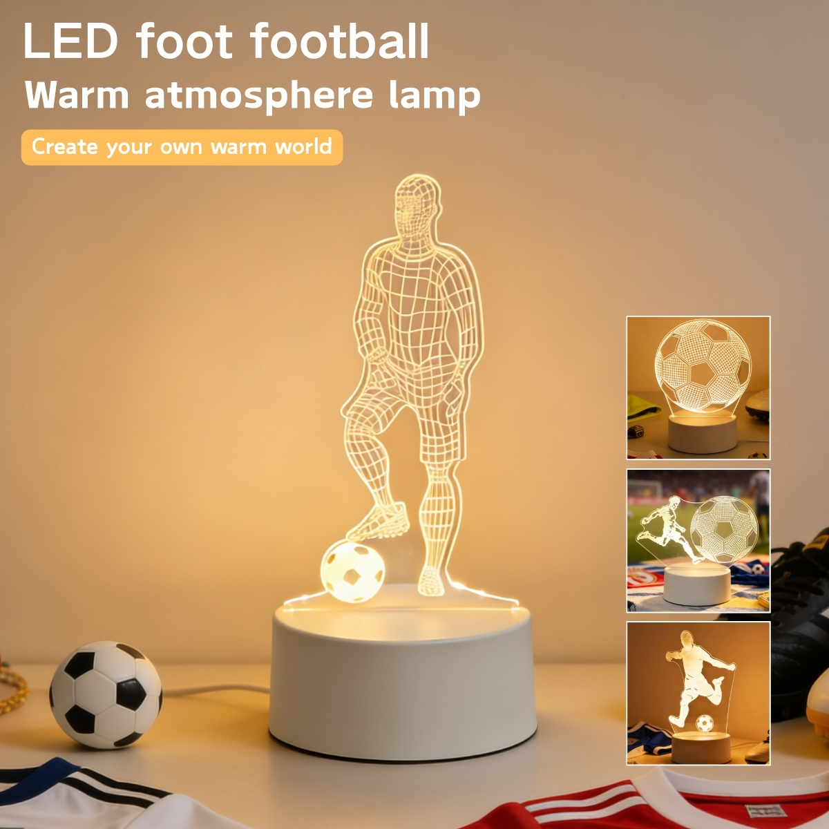 LED 3D Football Theme Table La - Photography Lighting Book avis et prix