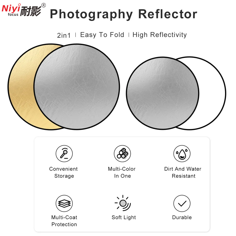 2in1 Round Portable Reflector  - Photography Lighting Reflectors avis et prix