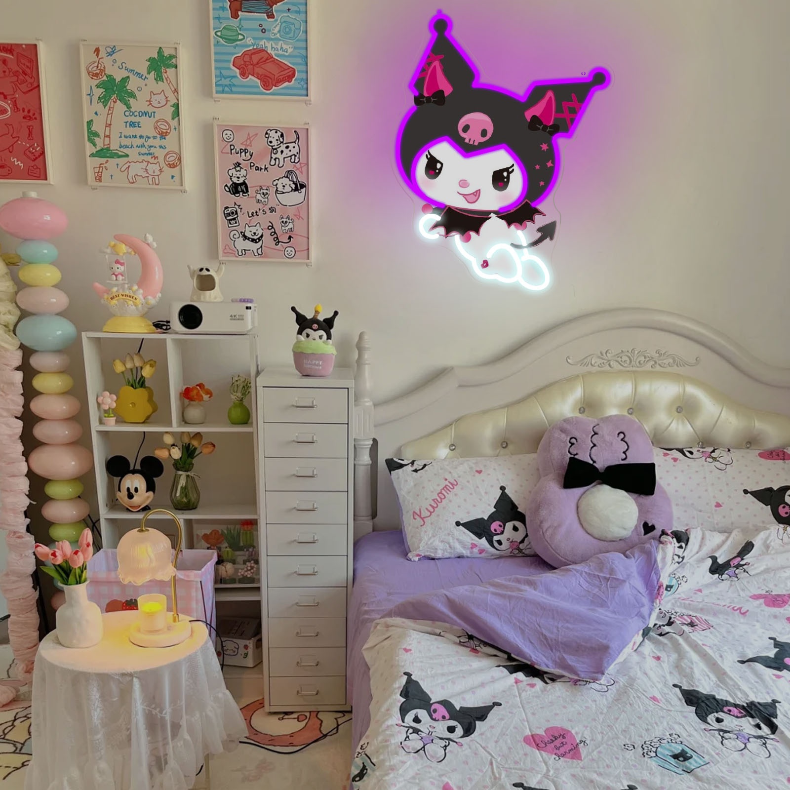 Kuromi LED Neon Sign Purple Gl - Photography Lighting Game avis et prix