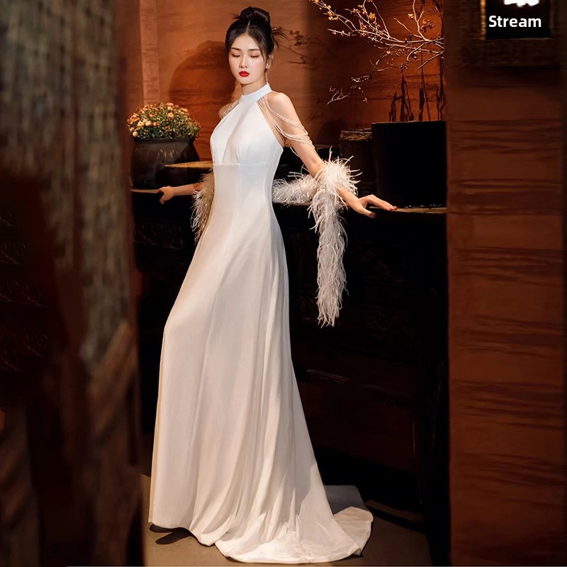 Light Wedding Dress Satin Neck - Photography Lighting Design avis et prix