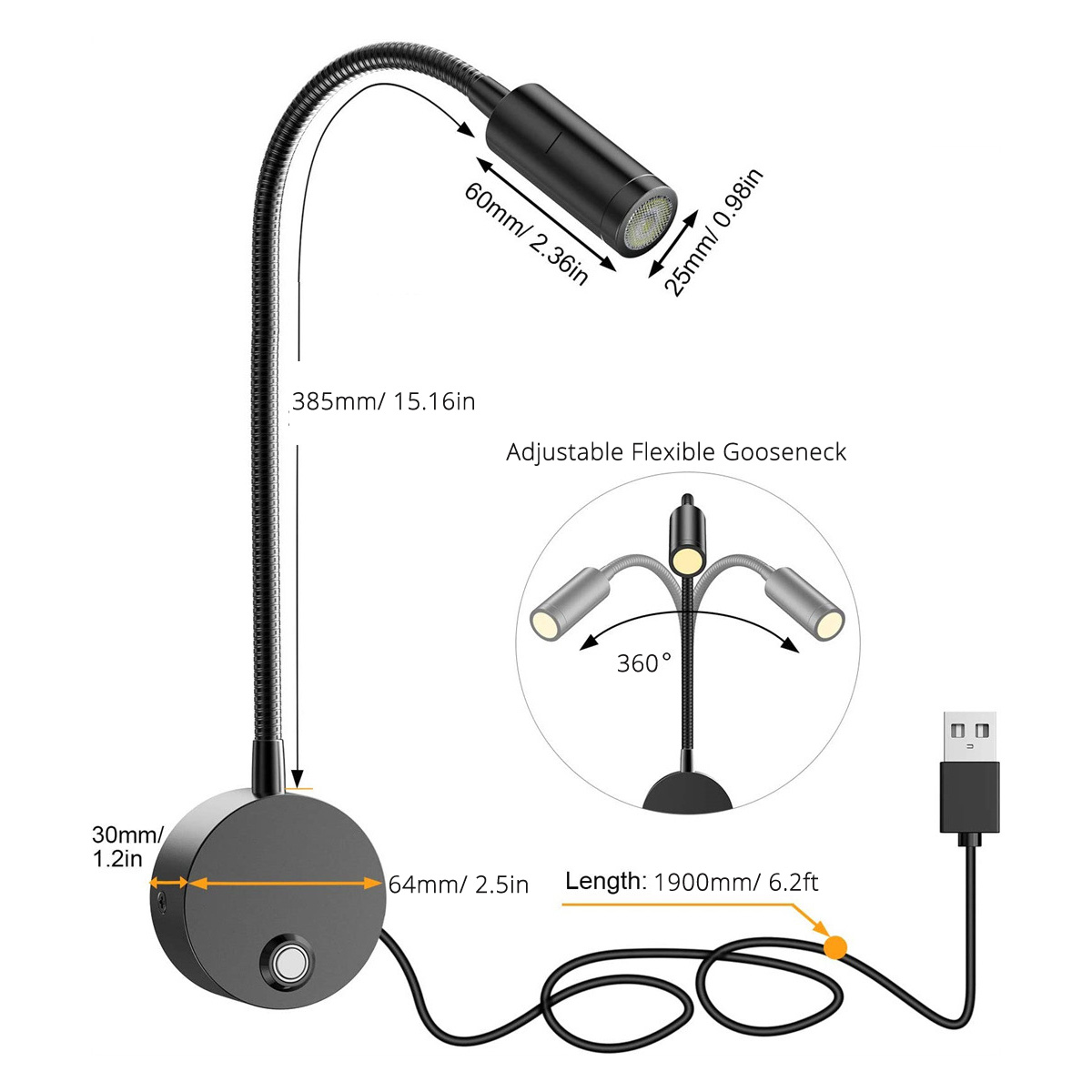 2pcs 5V USB Bedside Wall Readi - Photography Lighting Book avis et prix
