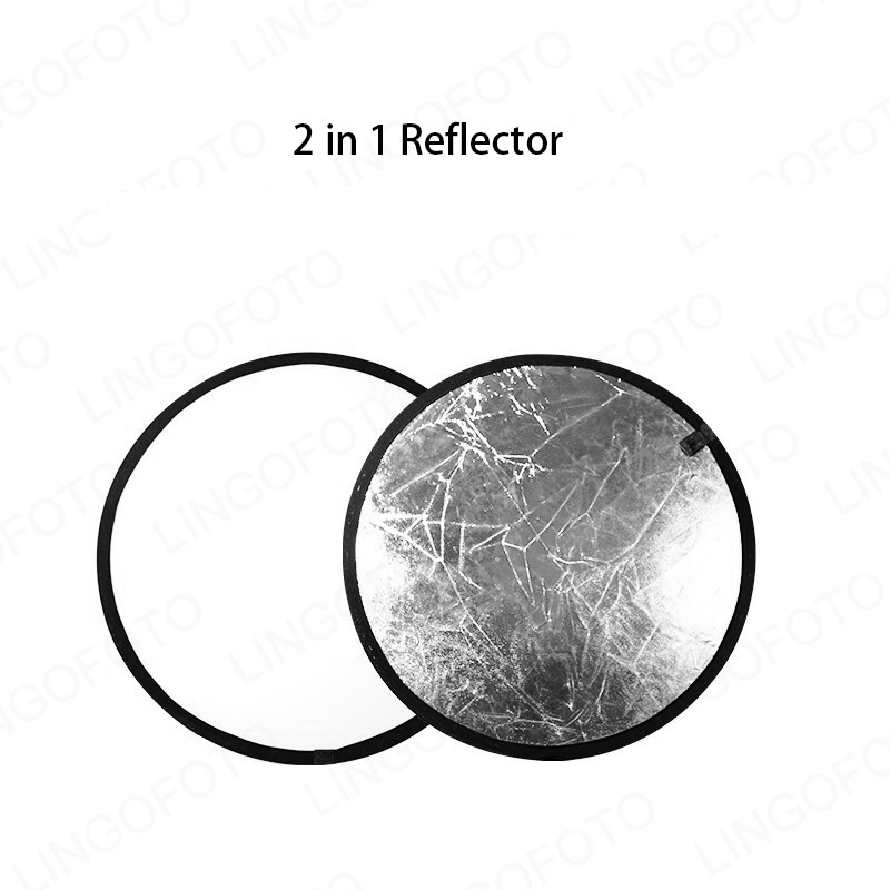 2-in-1 40cm Collapsible Round  - Reflector Disc Silver avis et prix