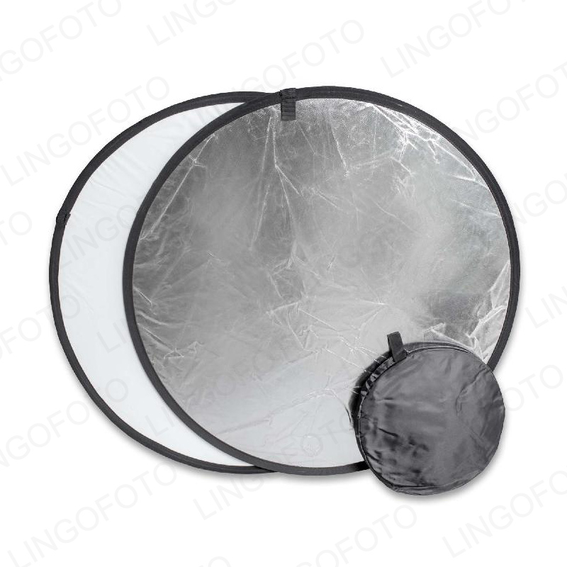 2-in-1 40cm Collapsible Round  - Reflector Disc Silver avis et prix