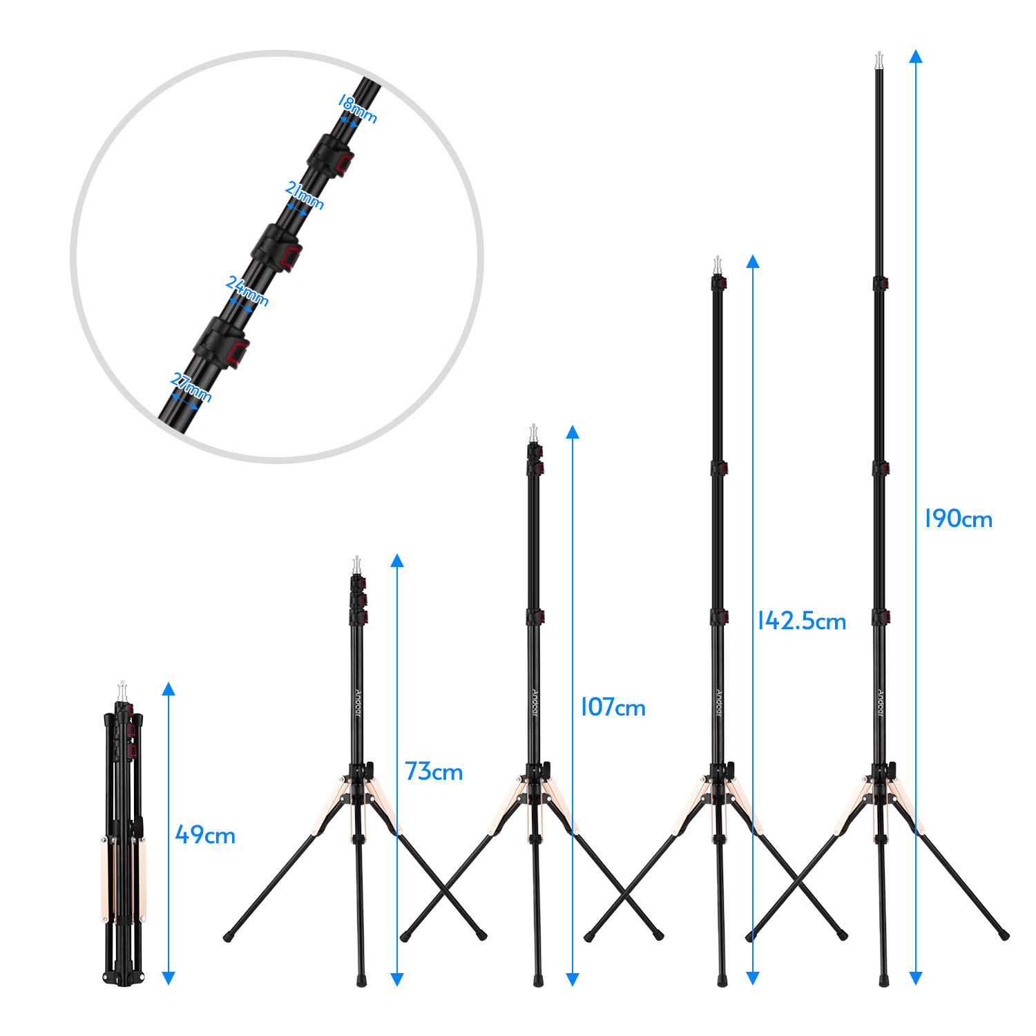 Andoer 190cm/74.8 Inch Portabl - Photography Lighting Design avis et prix