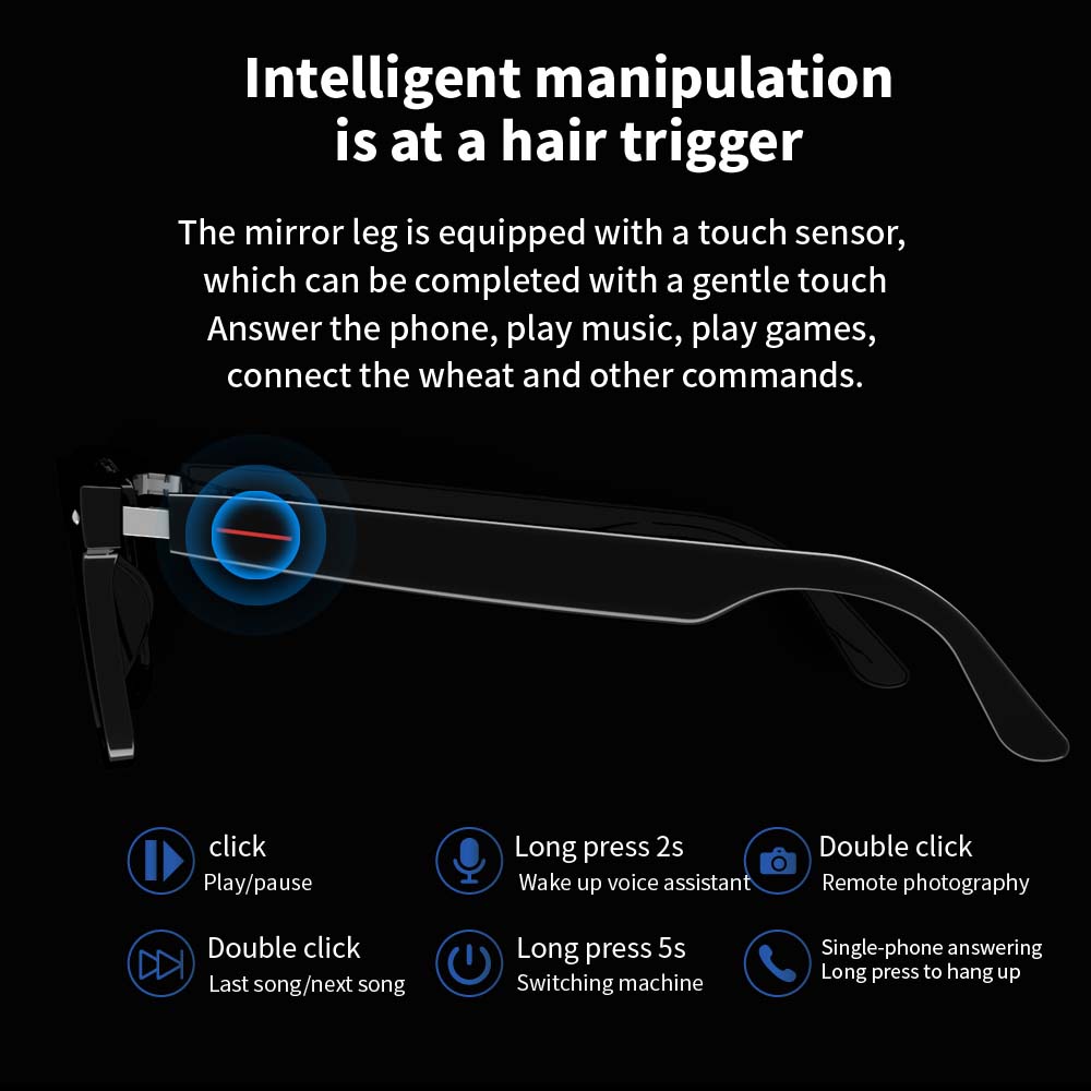 SENBONO E13 Smart Glasses:Blue - Photography Lighting Gear avis et prix